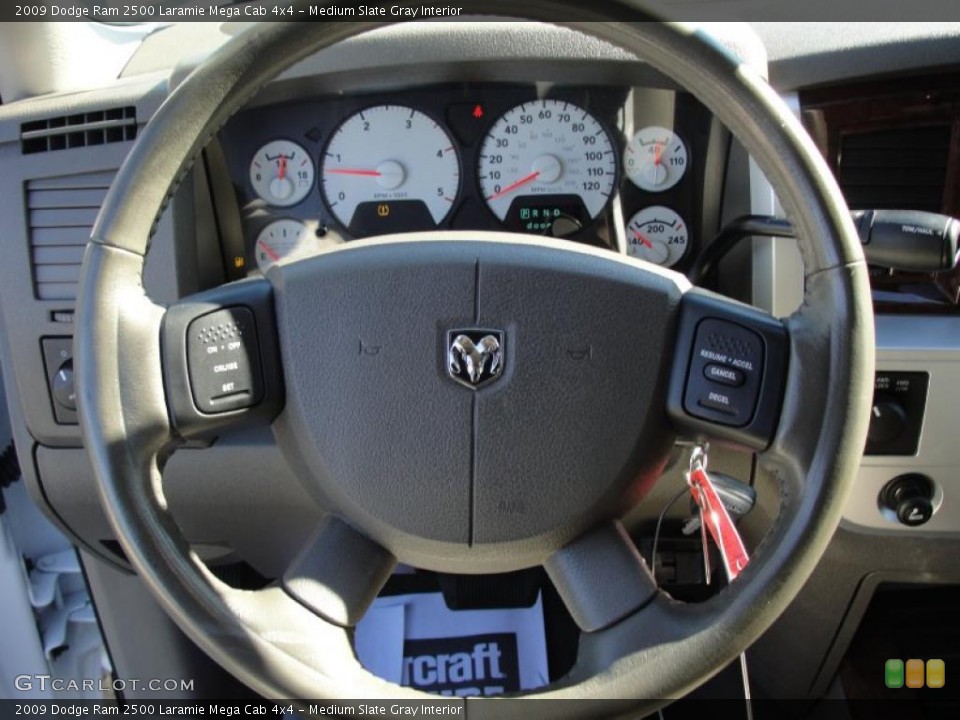 Medium Slate Gray Interior Steering Wheel for the 2009 Dodge Ram 2500 Laramie Mega Cab 4x4 #42922398