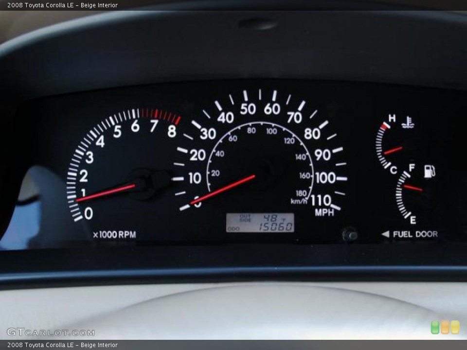 Beige Interior Gauges for the 2008 Toyota Corolla LE #42924532