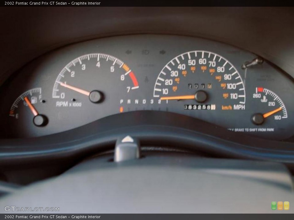 Graphite Interior Gauges for the 2002 Pontiac Grand Prix GT Sedan #42926700