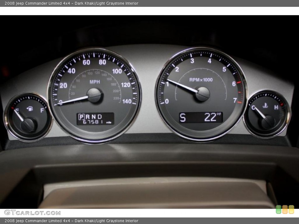 Dark Khaki/Light Graystone Interior Gauges for the 2008 Jeep Commander Limited 4x4 #42935187