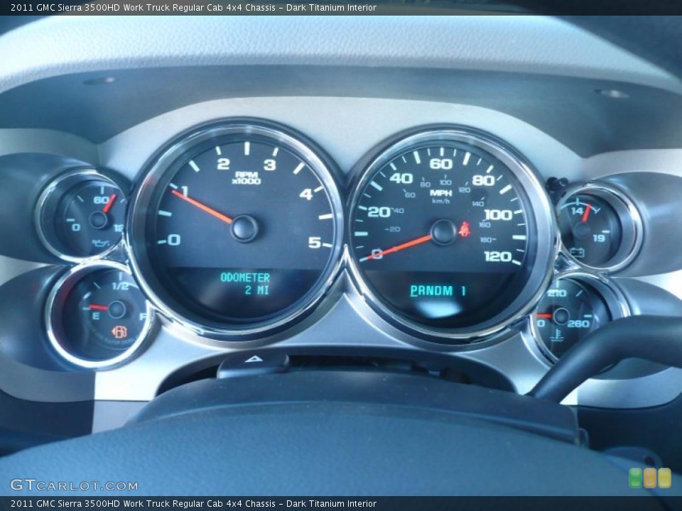 Dark Titanium Interior Gauges for the 2011 GMC Sierra 3500HD Work Truck Regular Cab 4x4 Chassis #42936975