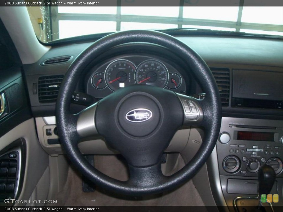 Warm Ivory Interior Steering Wheel for the 2008 Subaru Outback 2.5i Wagon #42942555