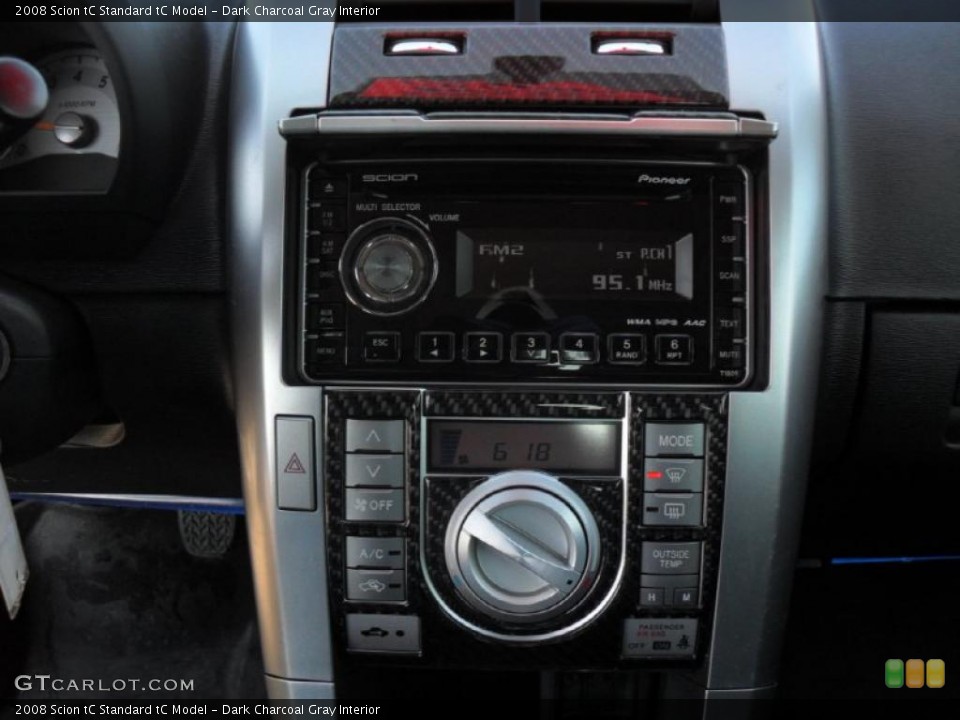 Dark Charcoal Gray Interior Controls for the 2008 Scion tC  #42949447