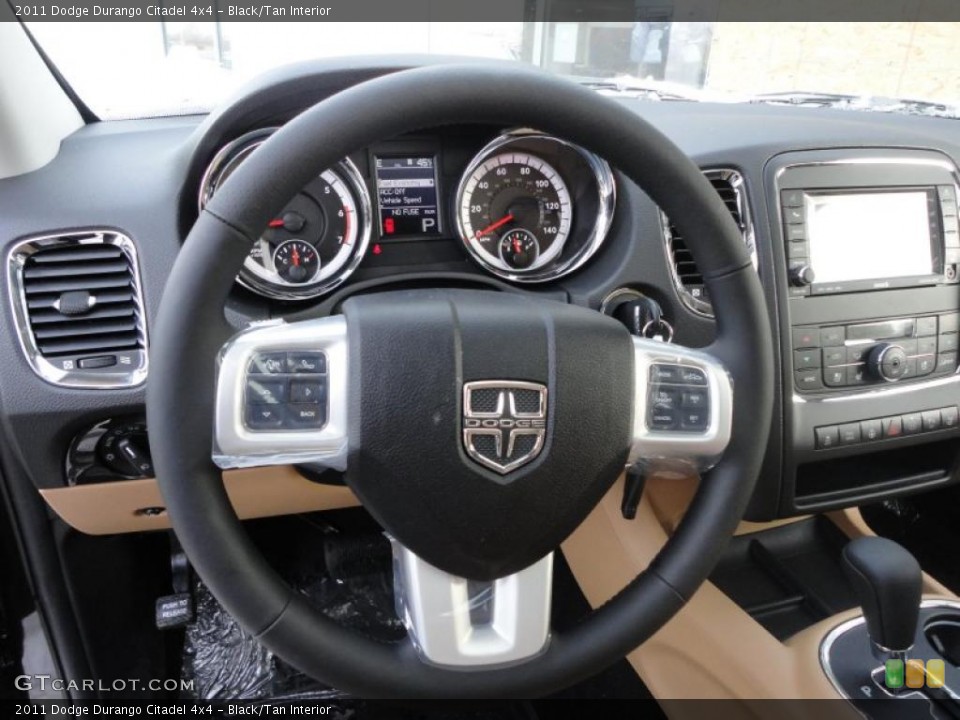Black/Tan Interior Steering Wheel for the 2011 Dodge Durango Citadel 4x4 #42951727