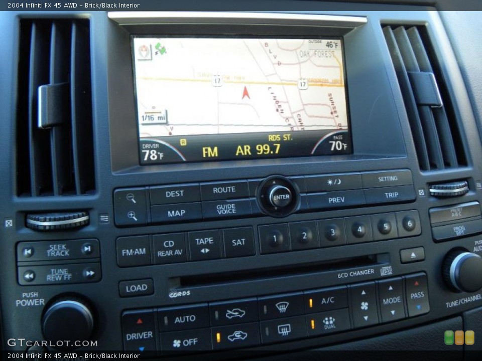 Brick/Black Interior Controls for the 2004 Infiniti FX 45 AWD #42952363