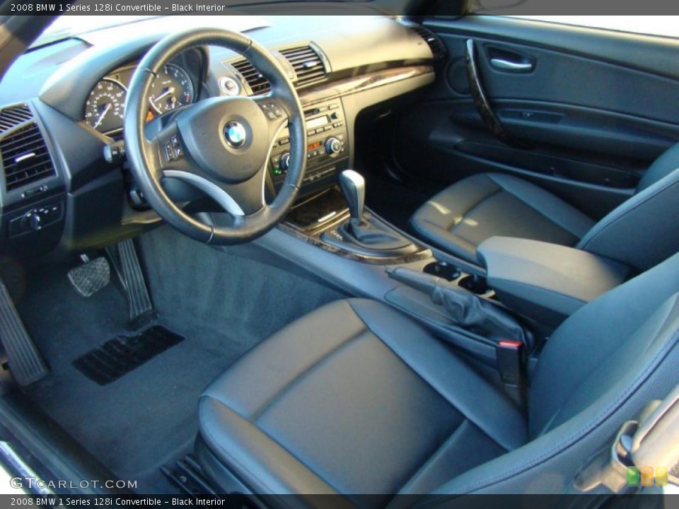 Black Interior Prime Interior for the 2008 BMW 1 Series 128i Convertible #42953627