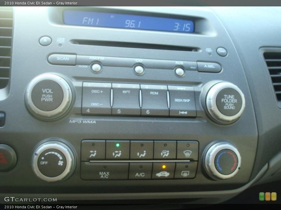 Gray Interior Controls for the 2010 Honda Civic EX Sedan #42959663