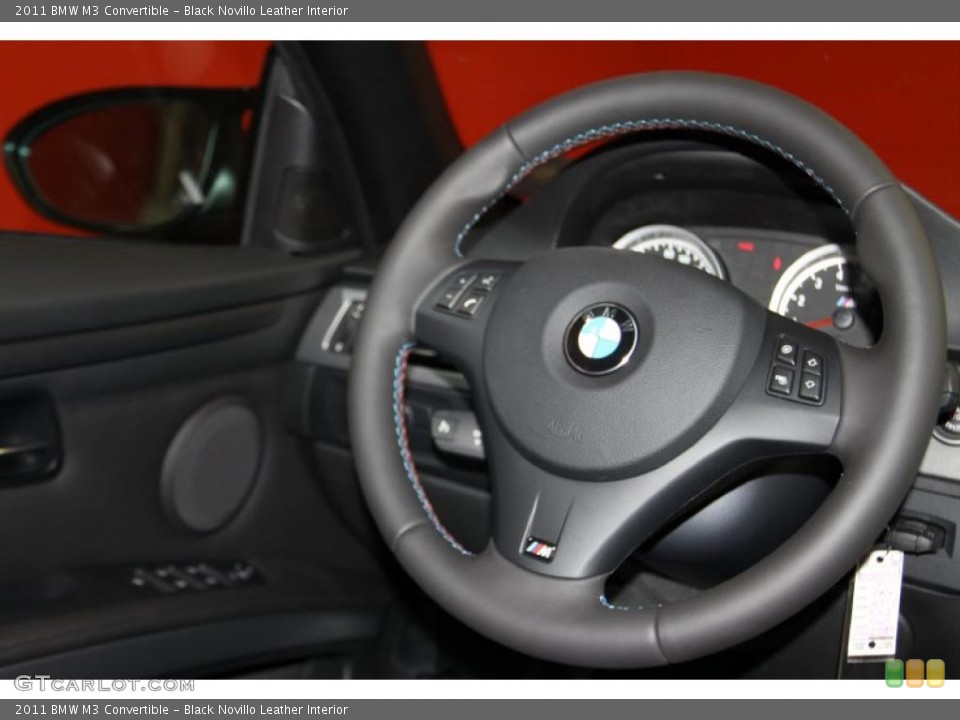 Black Novillo Leather Interior Steering Wheel for the 2011 BMW M3 Convertible #42962339