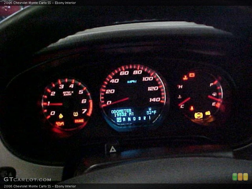 Ebony Interior Gauges for the 2006 Chevrolet Monte Carlo SS #42981293