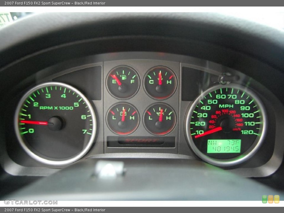 Black/Red Interior Gauges for the 2007 Ford F150 FX2 Sport SuperCrew #42989100