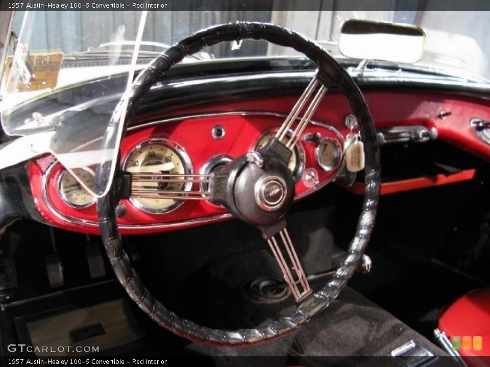 Red Interior Steering Wheel for the 1957 Austin-Healey 100-6 Convertible #42996143