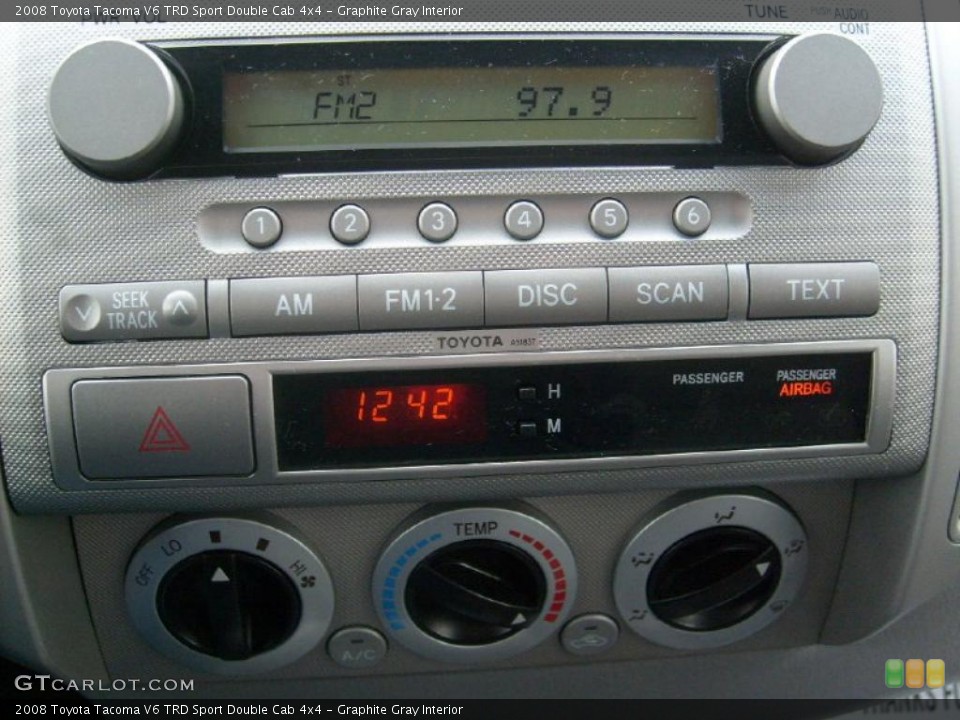 Graphite Gray Interior Controls for the 2008 Toyota Tacoma V6 TRD Sport Double Cab 4x4 #43020419