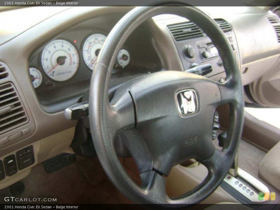 Beige Interior Steering Wheel for the 2001 Honda Civic EX Sedan #43021227