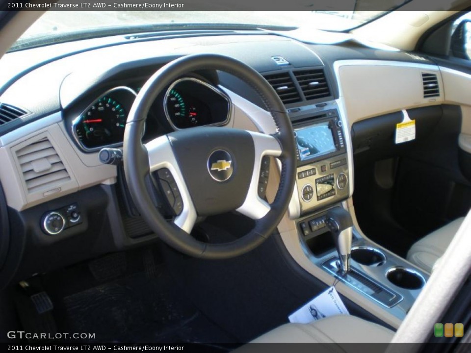 Cashmere/Ebony Interior Dashboard for the 2011 Chevrolet Traverse LTZ AWD #43026987