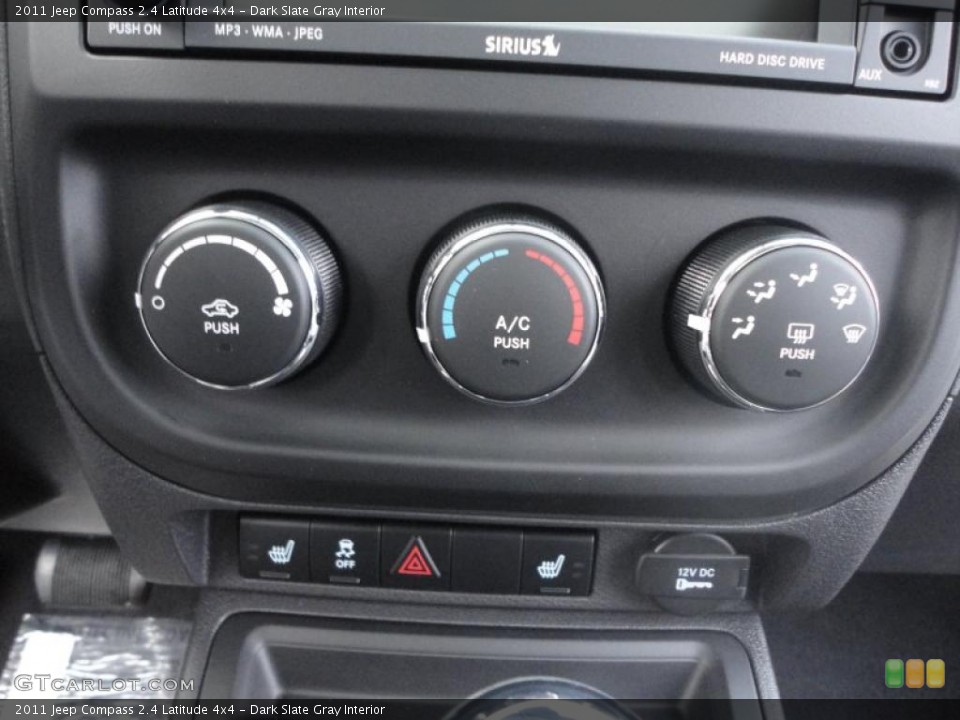 Dark Slate Gray Interior Controls for the 2011 Jeep Compass 2.4 Latitude 4x4 #43035547