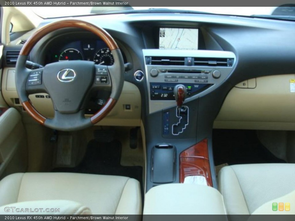 Parchment/Brown Walnut Interior Dashboard for the 2010 Lexus RX 450h AWD Hybrid #43055117