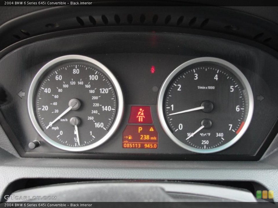 Black Interior Gauges for the 2004 BMW 6 Series 645i Convertible #43059580