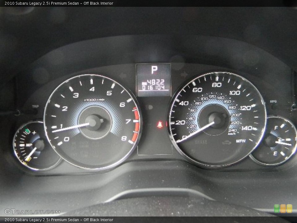 Off Black Interior Gauges for the 2010 Subaru Legacy 2.5i Premium Sedan #43065136