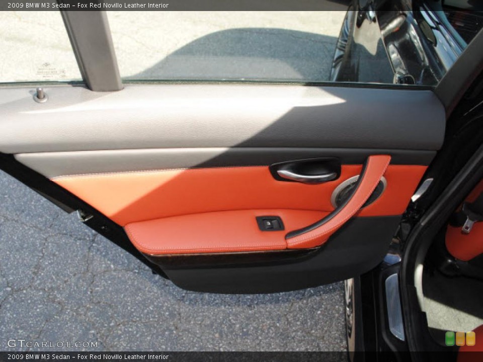 Fox Red Novillo Leather Interior Door Panel for the 2009 BMW M3 Sedan #43065480
