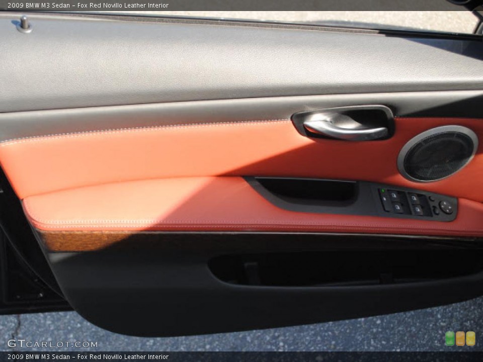 Fox Red Novillo Leather Interior Door Panel for the 2009 BMW M3 Sedan #43065538