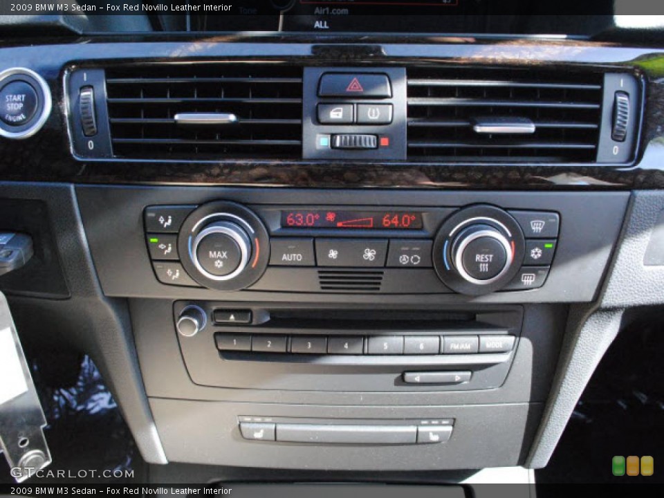 Fox Red Novillo Leather Interior Controls for the 2009 BMW M3 Sedan #43065624