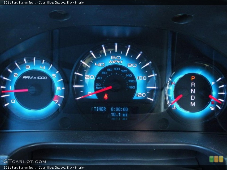 Sport Blue/Charcoal Black Interior Gauges for the 2011 Ford Fusion Sport #43069509