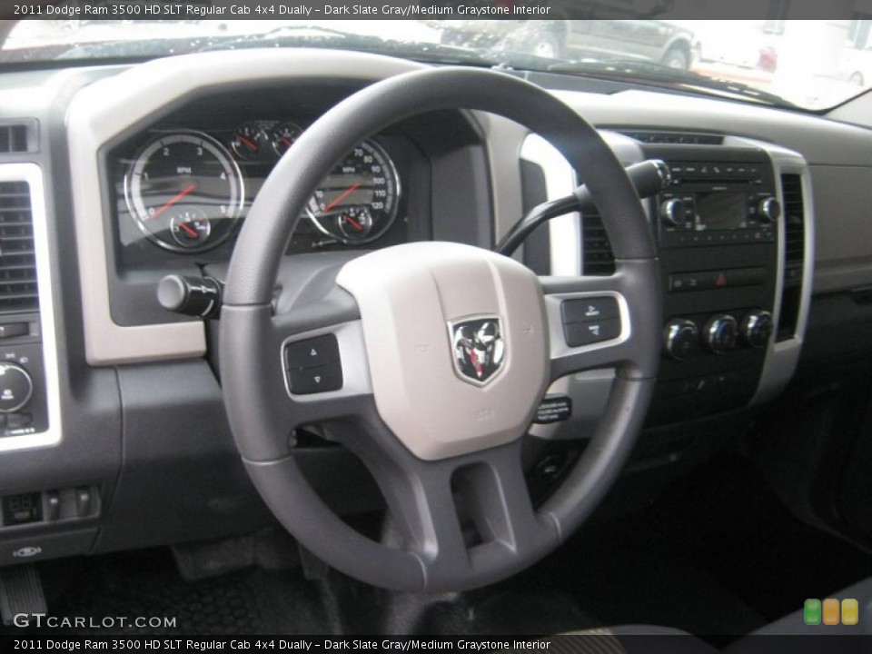 Dark Slate Gray/Medium Graystone Interior Steering Wheel for the 2011 Dodge Ram 3500 HD SLT Regular Cab 4x4 Dually #43113857