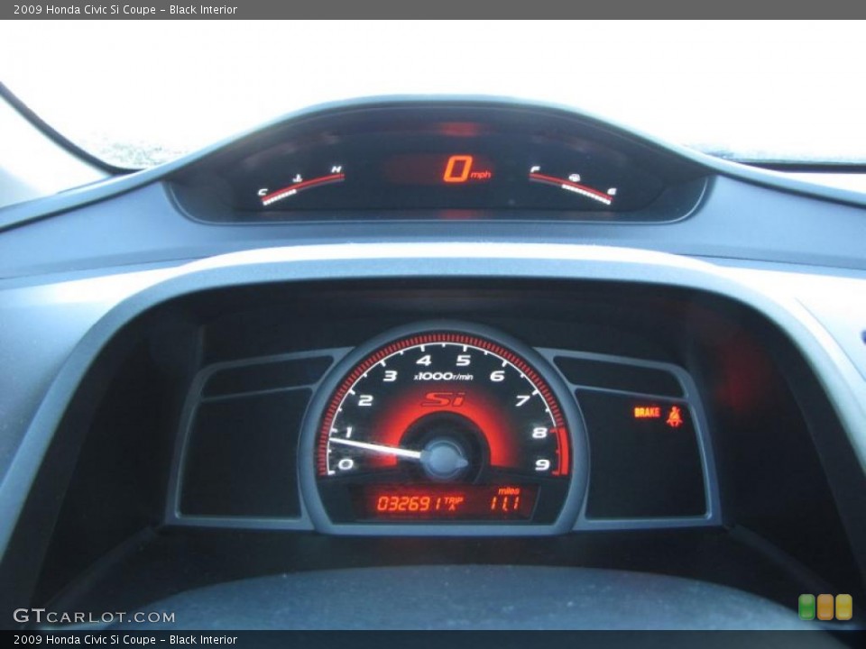 Black Interior Gauges for the 2009 Honda Civic Si Coupe #43118773