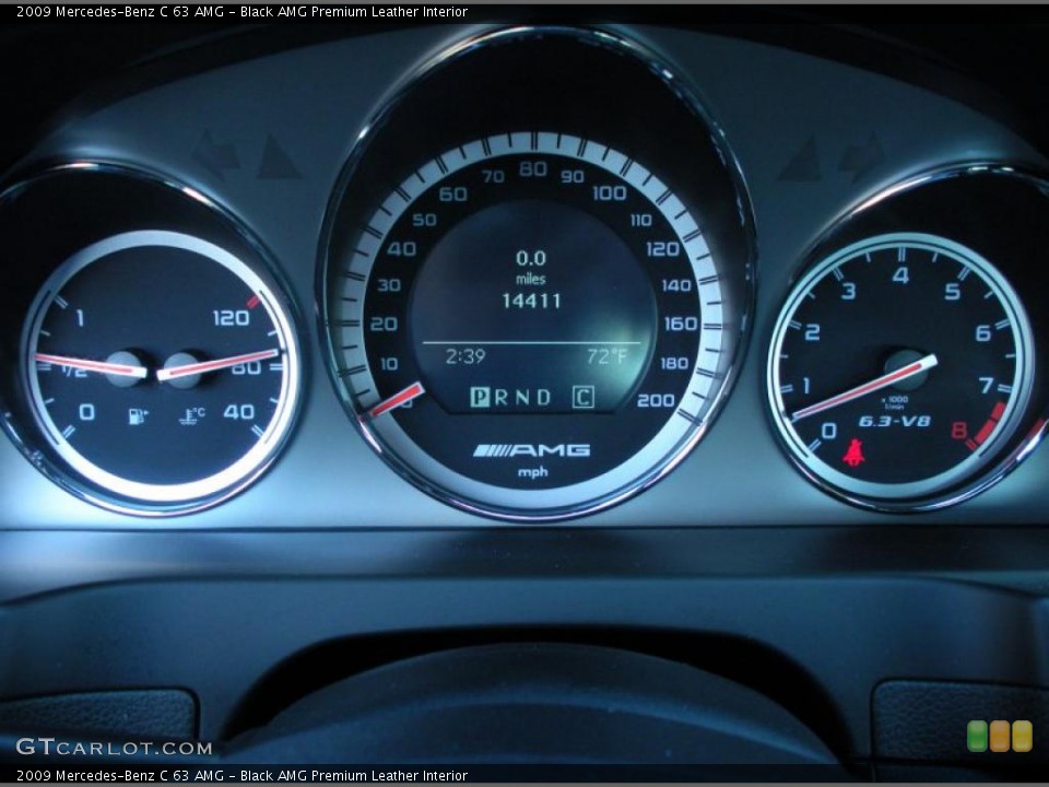 Black AMG Premium Leather Interior Gauges for the 2009 Mercedes-Benz C 63 AMG #43142956