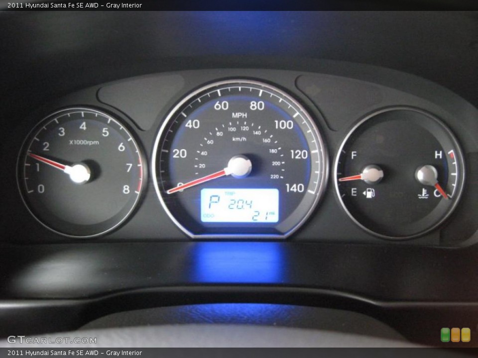 Gray Interior Gauges for the 2011 Hyundai Santa Fe SE AWD #43170561