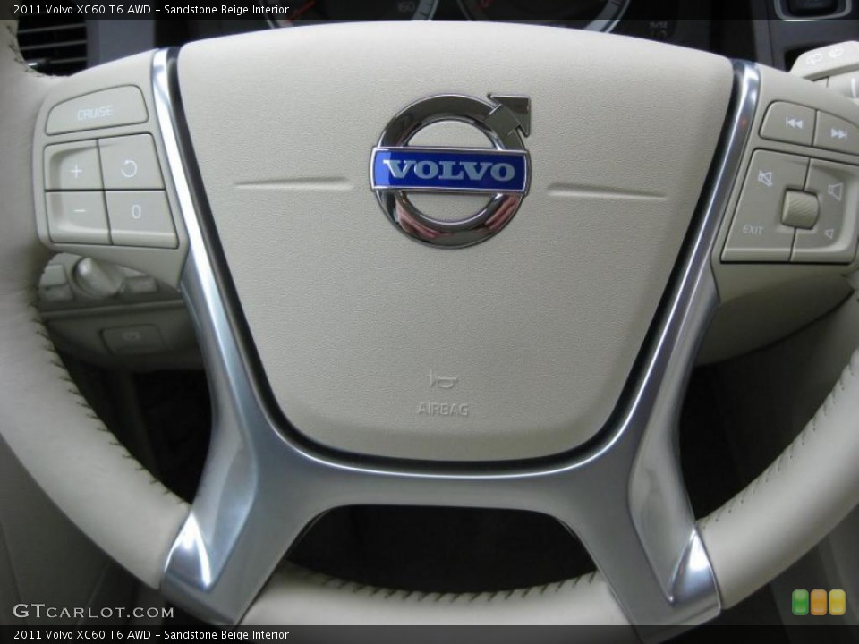 Sandstone Beige Interior Steering Wheel for the 2011 Volvo XC60 T6 AWD #43171513