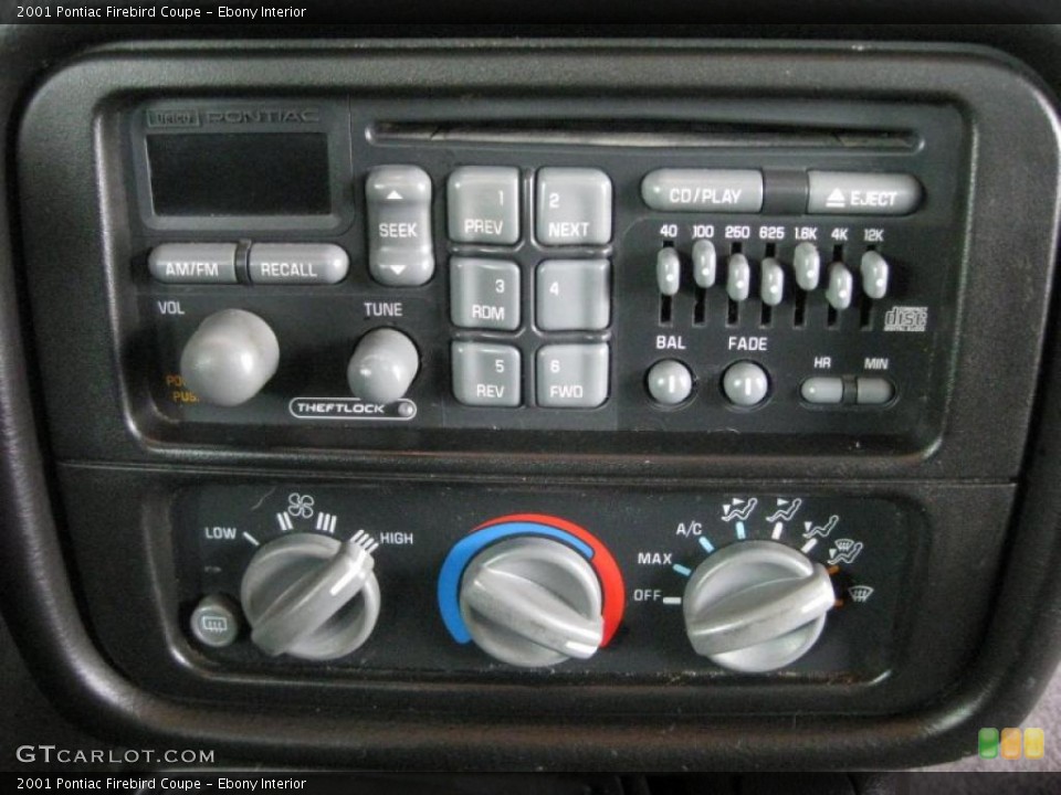 Ebony Interior Controls for the 2001 Pontiac Firebird Coupe #43176034