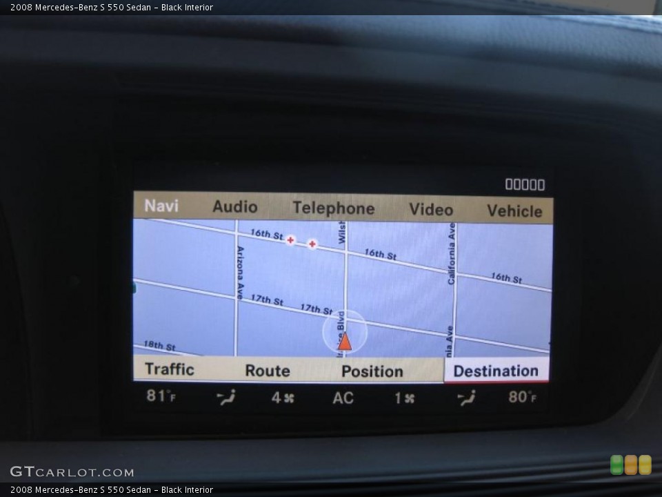 Black Interior Navigation for the 2008 Mercedes-Benz S 550 Sedan #43190098