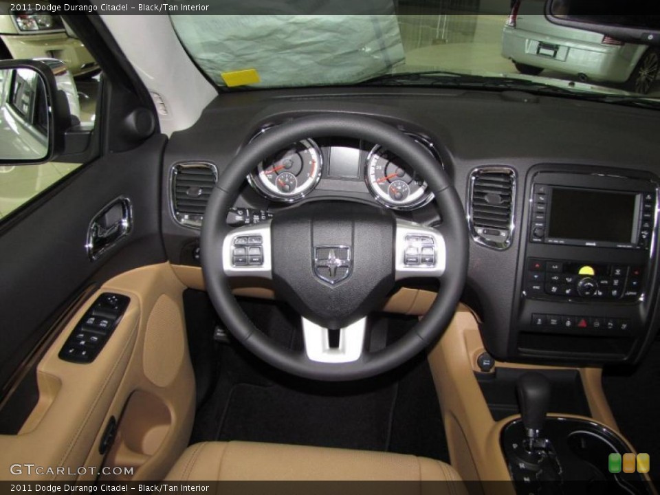Black/Tan Interior Steering Wheel for the 2011 Dodge Durango Citadel #43194874