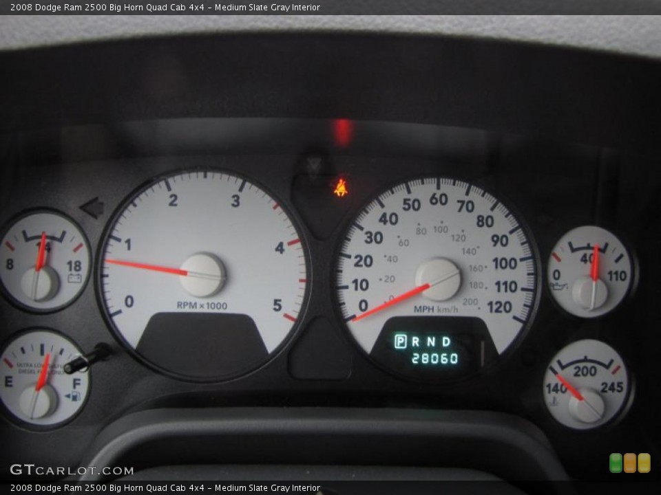 Medium Slate Gray Interior Gauges for the 2008 Dodge Ram 2500 Big Horn Quad Cab 4x4 #43196534