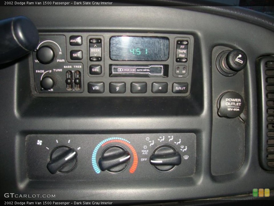 Dark Slate Gray Interior Controls for the 2002 Dodge Ram Van 1500 Passenger #43208890