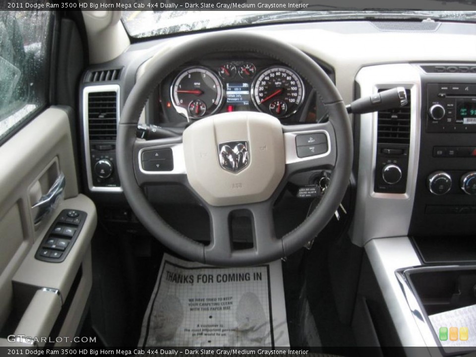Dark Slate Gray/Medium Graystone Interior Steering Wheel for the 2011 Dodge Ram 3500 HD Big Horn Mega Cab 4x4 Dually #43209654
