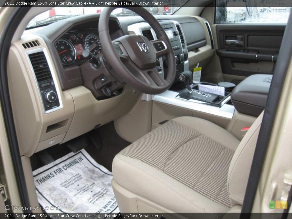 Light Pebble Beige/Bark Brown Interior Photo for the 2011 Dodge Ram 1500 Lone Star Crew Cab 4x4 #43211966
