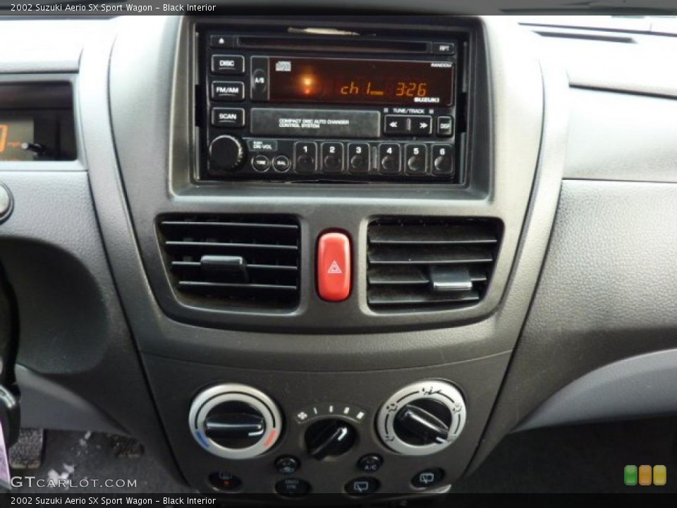 Black Interior Controls for the 2002 Suzuki Aerio SX Sport Wagon #43215481