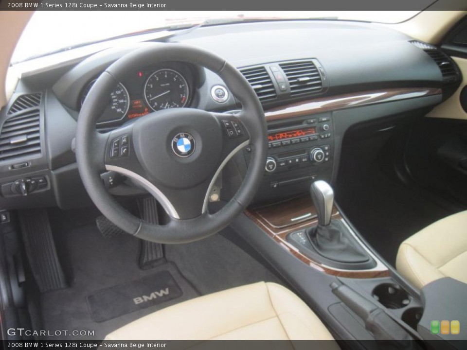 Savanna Beige Interior Prime Interior for the 2008 BMW 1 Series 128i Coupe #43215894