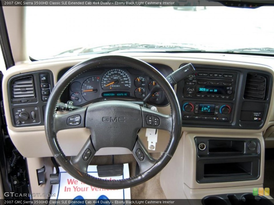Ebony Black/Light Cashmere Interior Dashboard for the 2007 GMC Sierra 3500HD Classic SLE Extended Cab 4x4 Dually #43217754