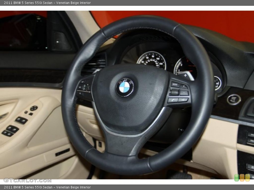 Venetian Beige Interior Steering Wheel for the 2011 BMW 5 Series 550i Sedan #43226239