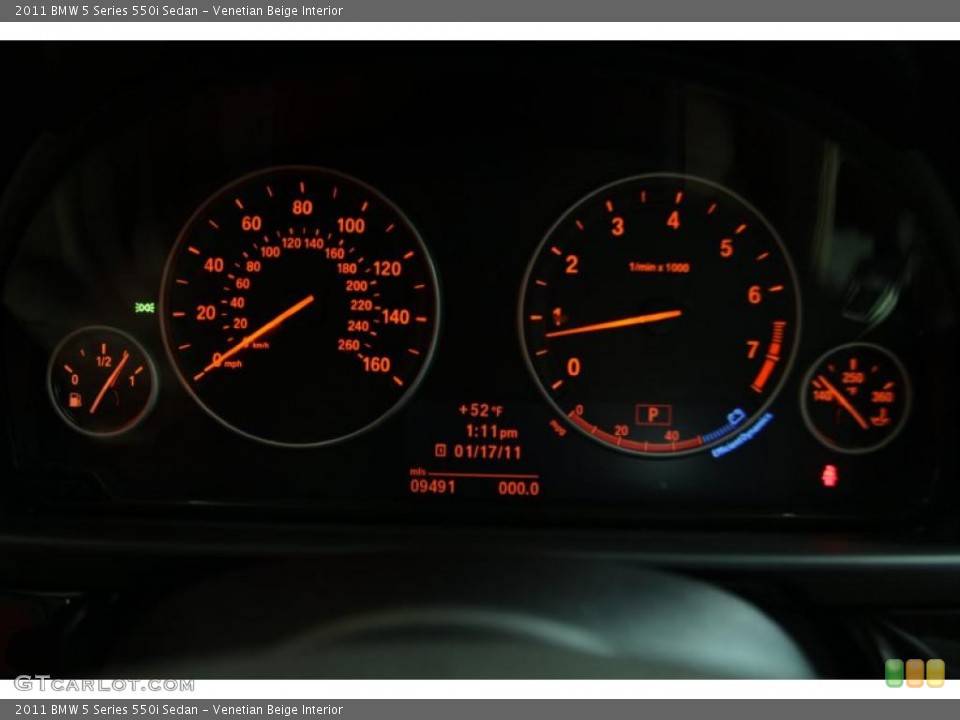 Venetian Beige Interior Gauges for the 2011 BMW 5 Series 550i Sedan #43226307