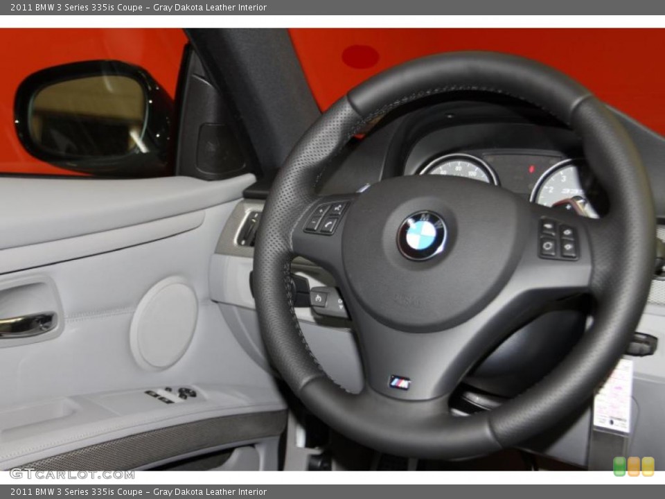 Gray Dakota Leather Interior Steering Wheel for the 2011 BMW 3 Series 335is Coupe #43227275