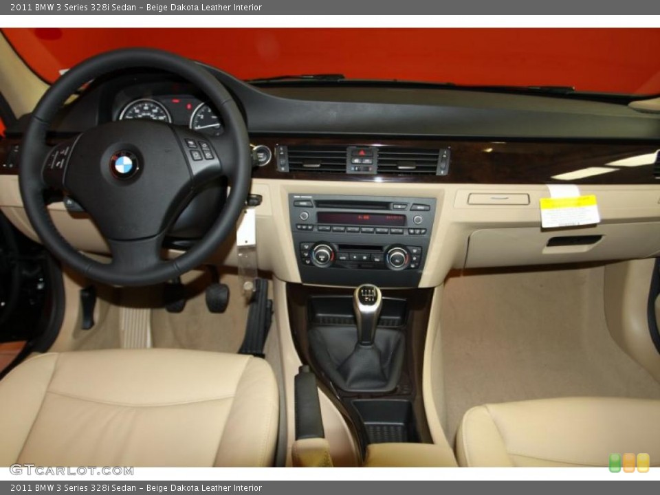 Beige Dakota Leather Interior Dashboard for the 2011 BMW 3 Series 328i Sedan #43227722
