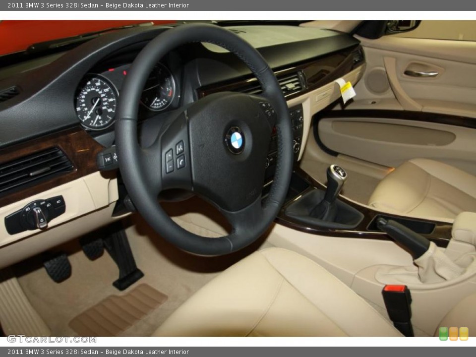 Beige Dakota Leather Interior Transmission for the 2011 BMW 3 Series 328i Sedan #43227759