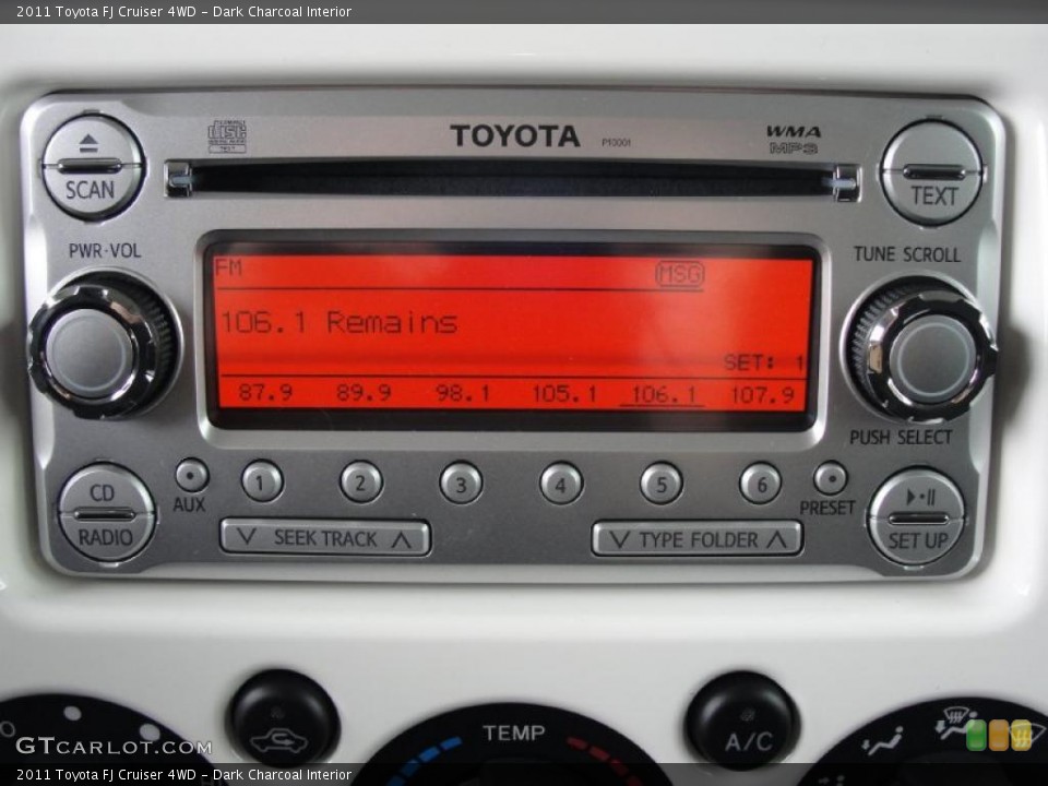 Dark Charcoal Interior Controls for the 2011 Toyota FJ Cruiser 4WD #43242849