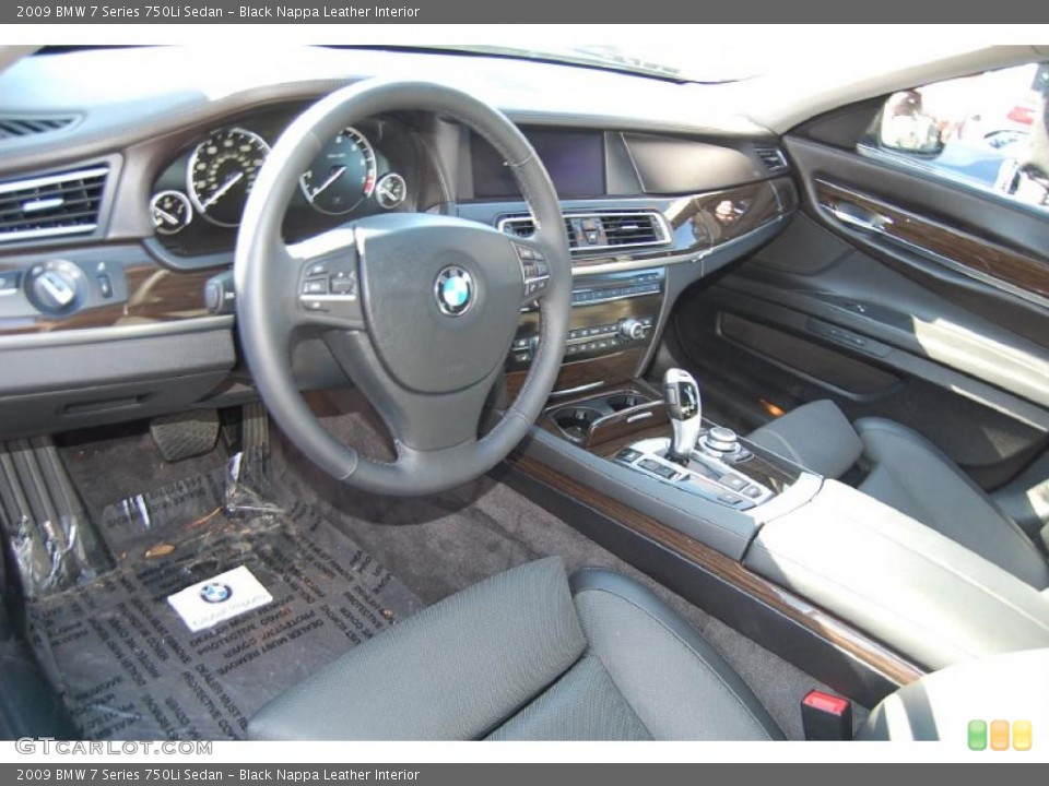 Black Nappa Leather Interior Prime Interior for the 2009 BMW 7 Series 750Li Sedan #43251198