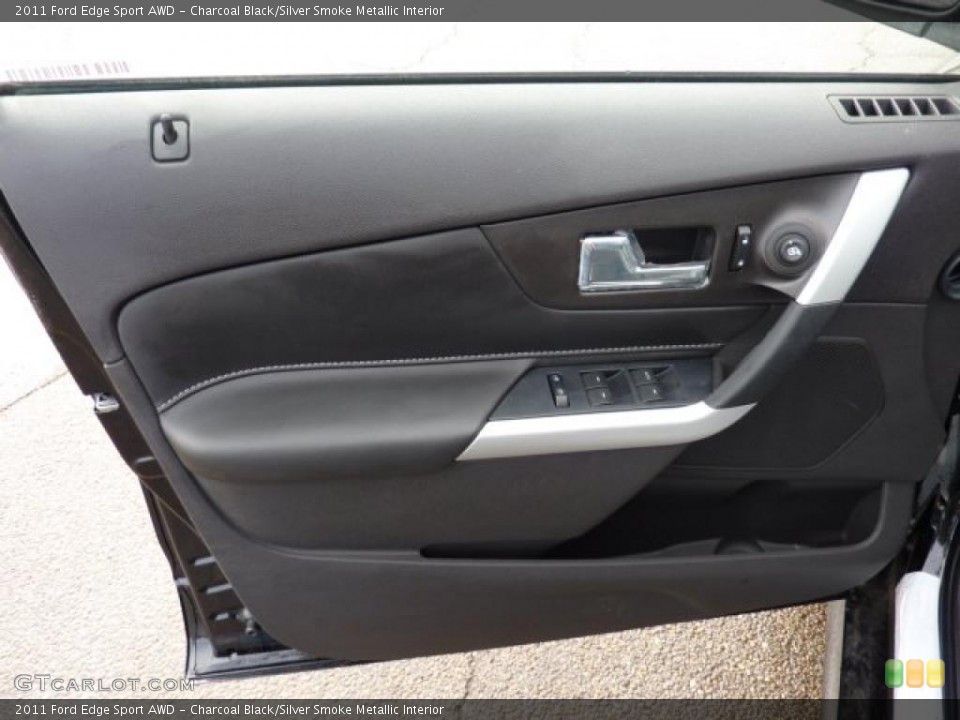 Charcoal Black/Silver Smoke Metallic Interior Door Panel for the 2011 Ford Edge Sport AWD #43262756