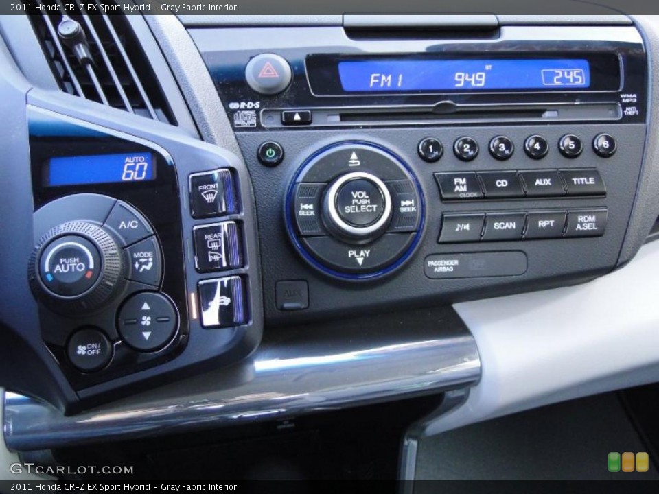 Gray Fabric Interior Controls for the 2011 Honda CR-Z EX Sport Hybrid #43297060